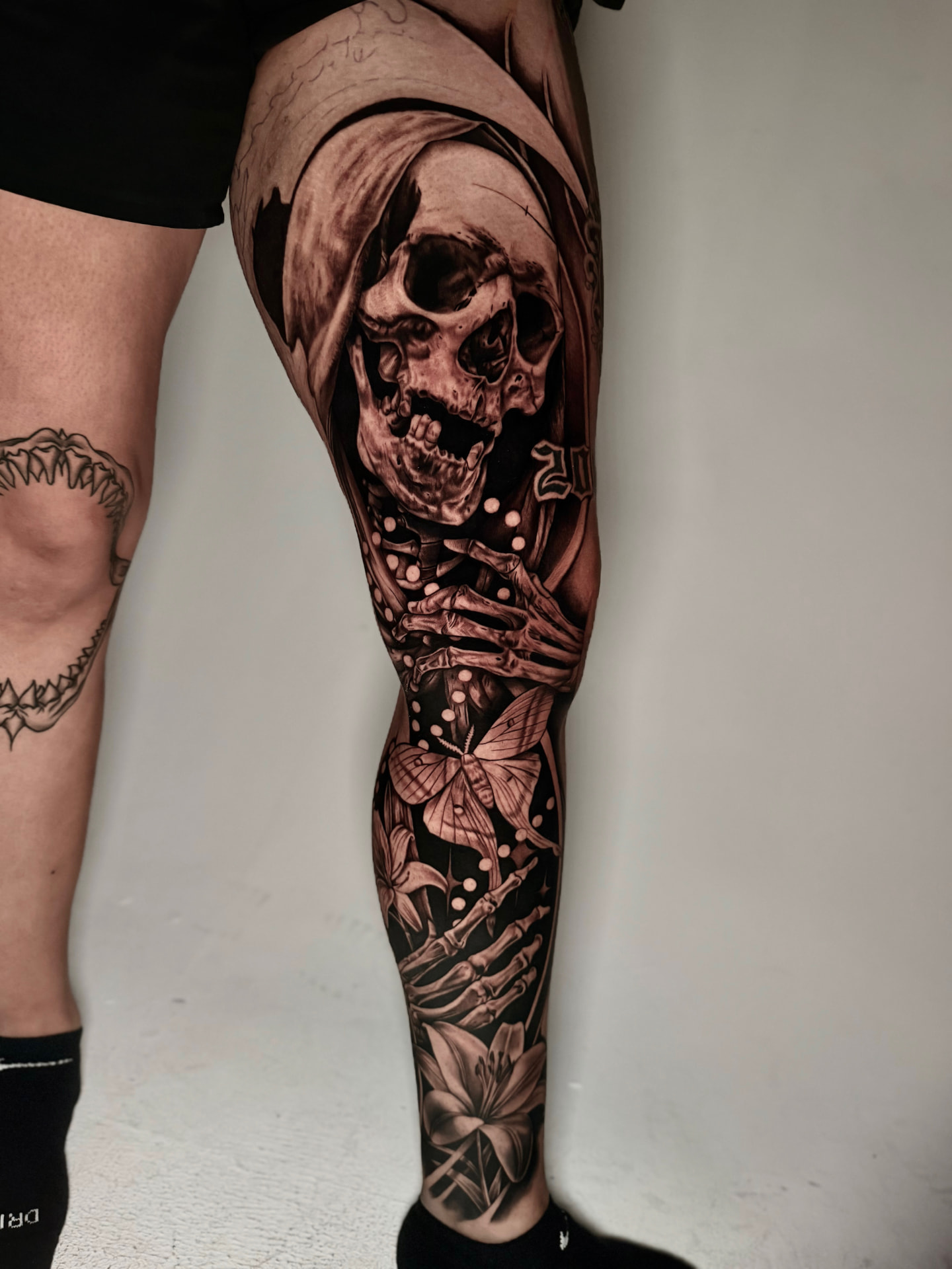 Reaper & Moth — dark realism · full leg