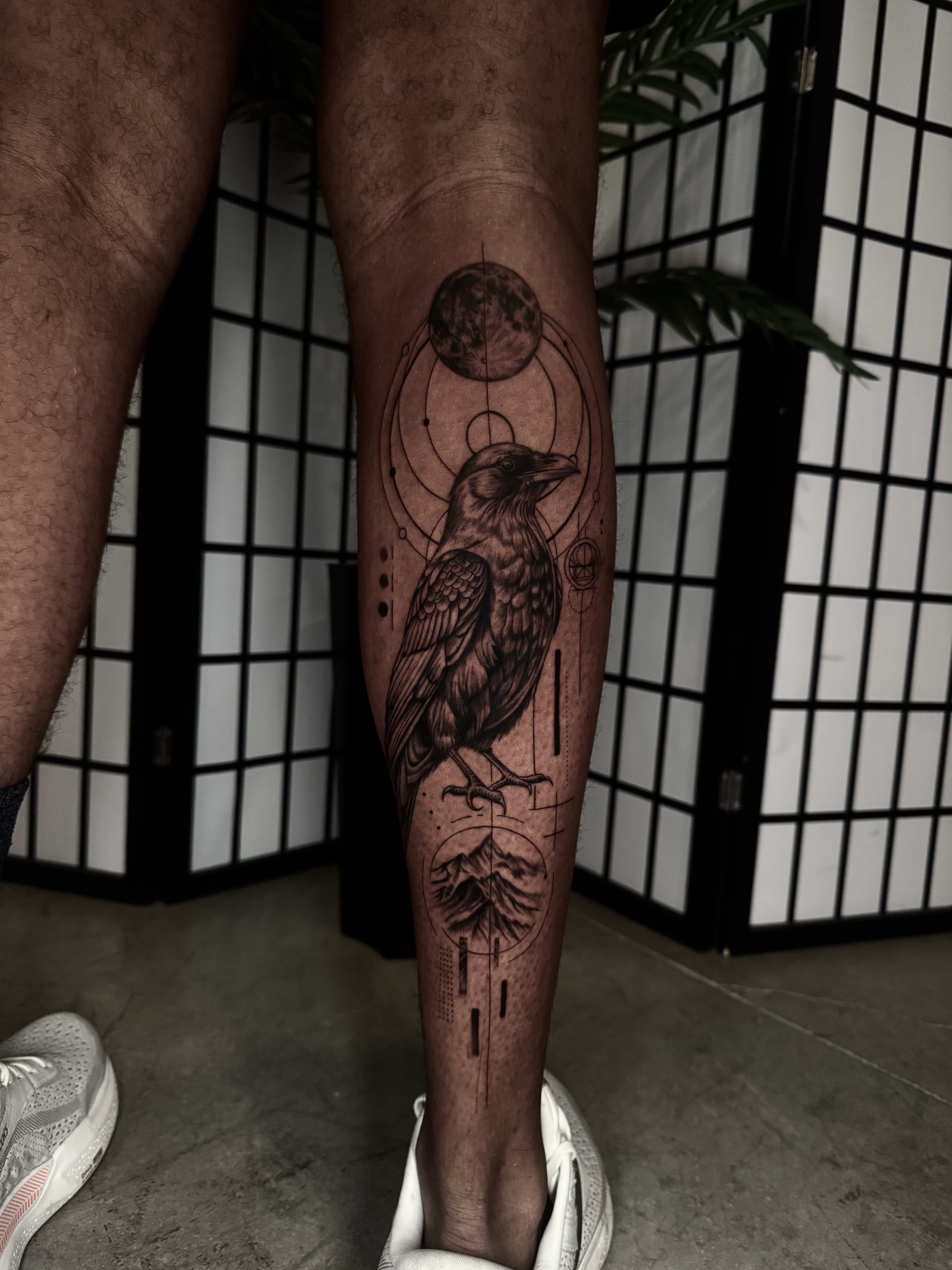 The Raven — illustrative black & grey · calf
