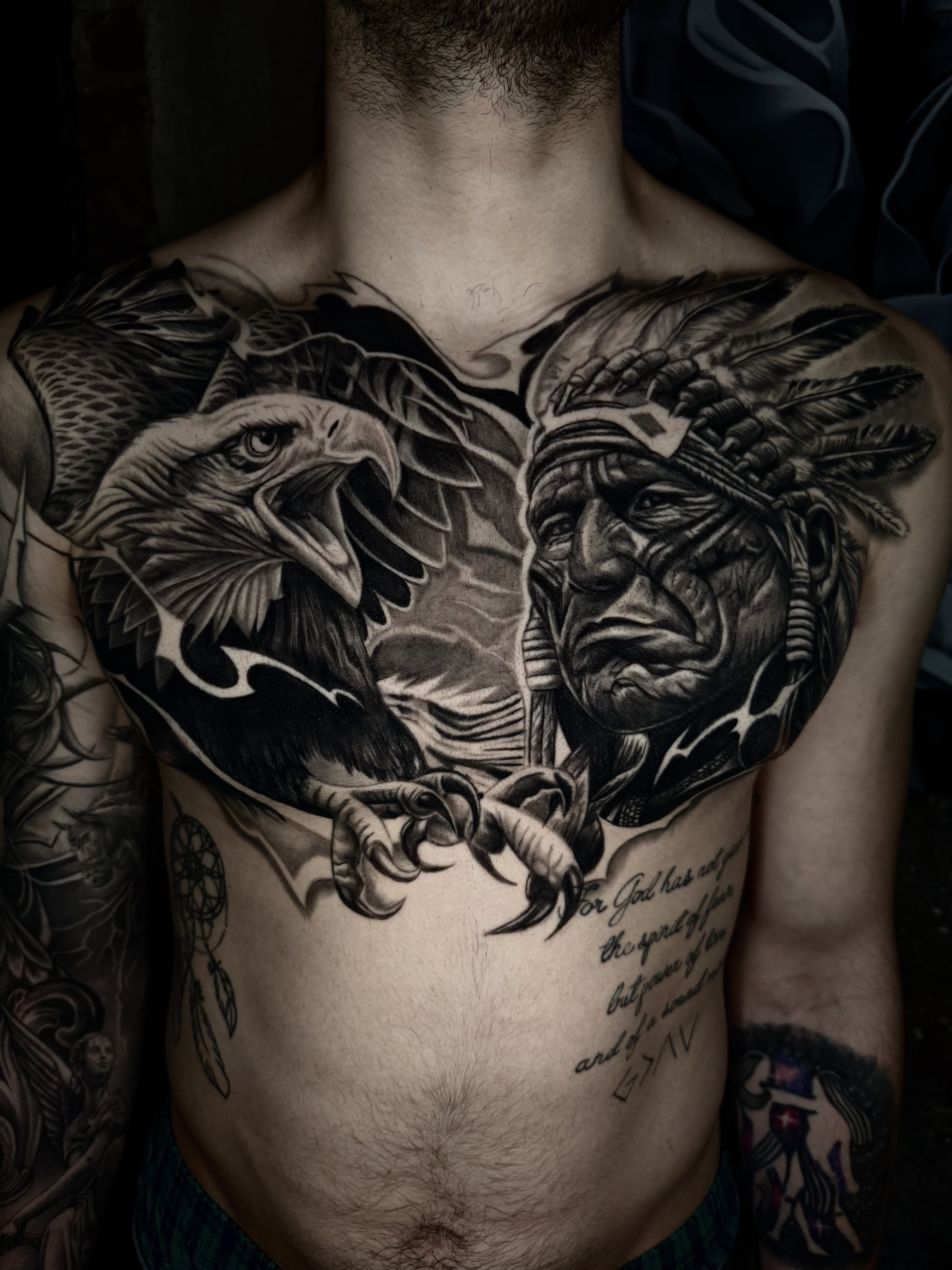 Eagle & Chief — realism · chest piece